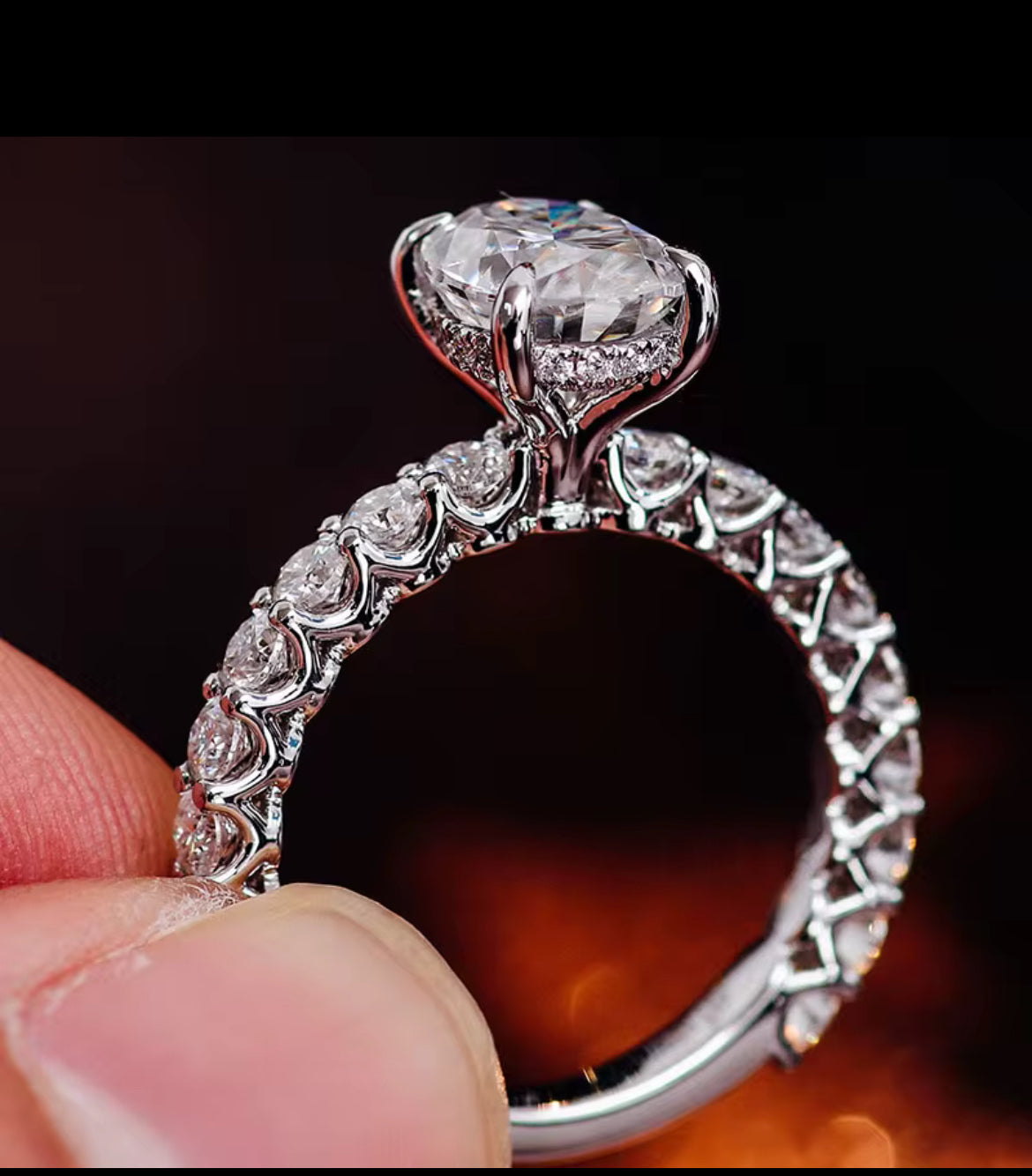 Diamond zircon ring