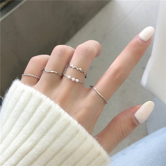 3 pearls rings set