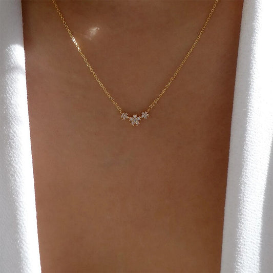 Triple dainty star necklace