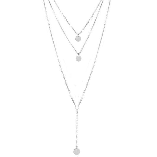 Triple layer drop pendant necklace