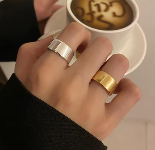 2 Rings set gold plated and silver color